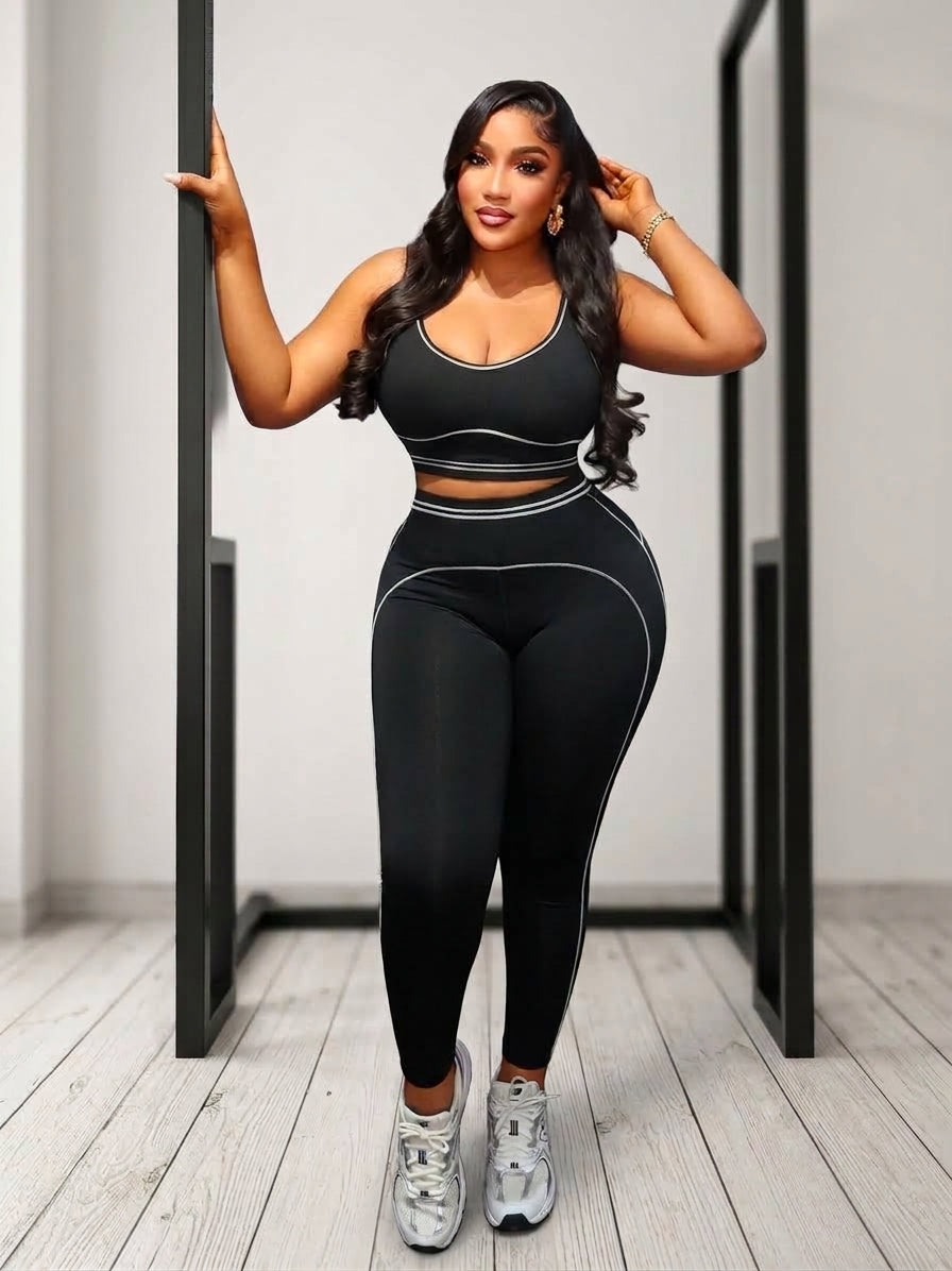 D-1066E-Gym set (Women's Two-Piece Athletic Set)