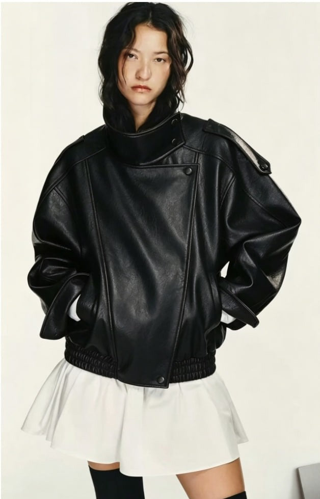 E-213-Black leather jacket